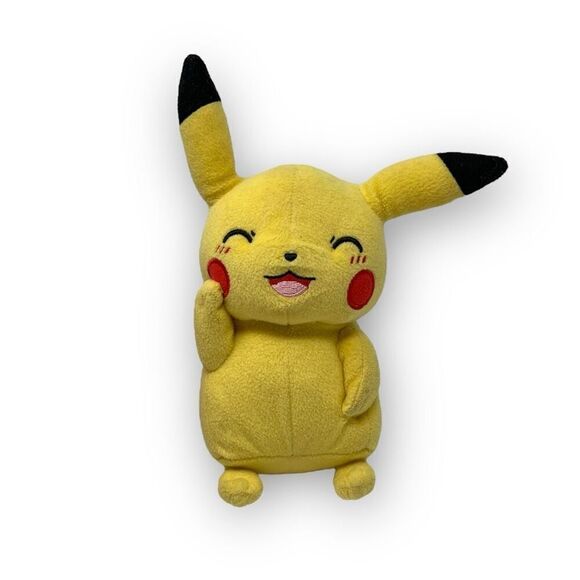 TOMY Pokemon Blushing Smiling Pikachu Plush Stuffed Animal Toy - Picture 1 of 6
